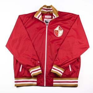 Mitchell & Ness San Francisco 49ers Throwback Track Jacket Red Gold NFL Mens 3XL